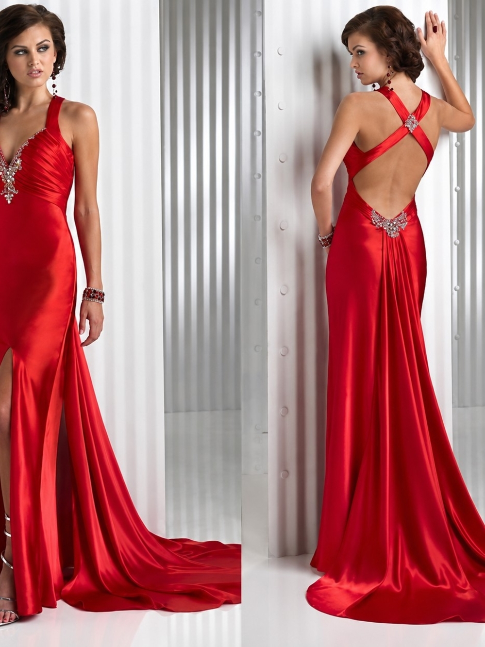 Flirt by Maggie Sottero P4415 Valentine Red Beaded Prom Gown Size 8